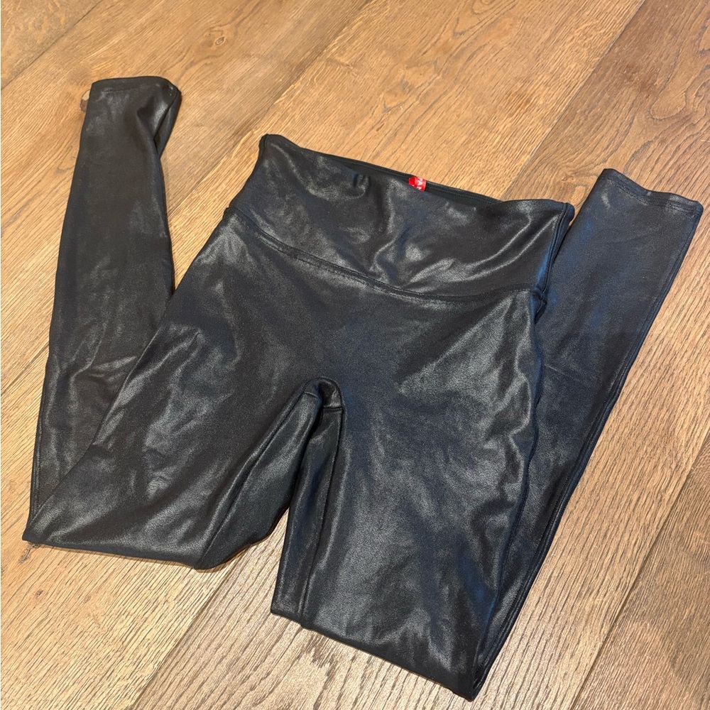 SPANX Black Faux Leather Leggings